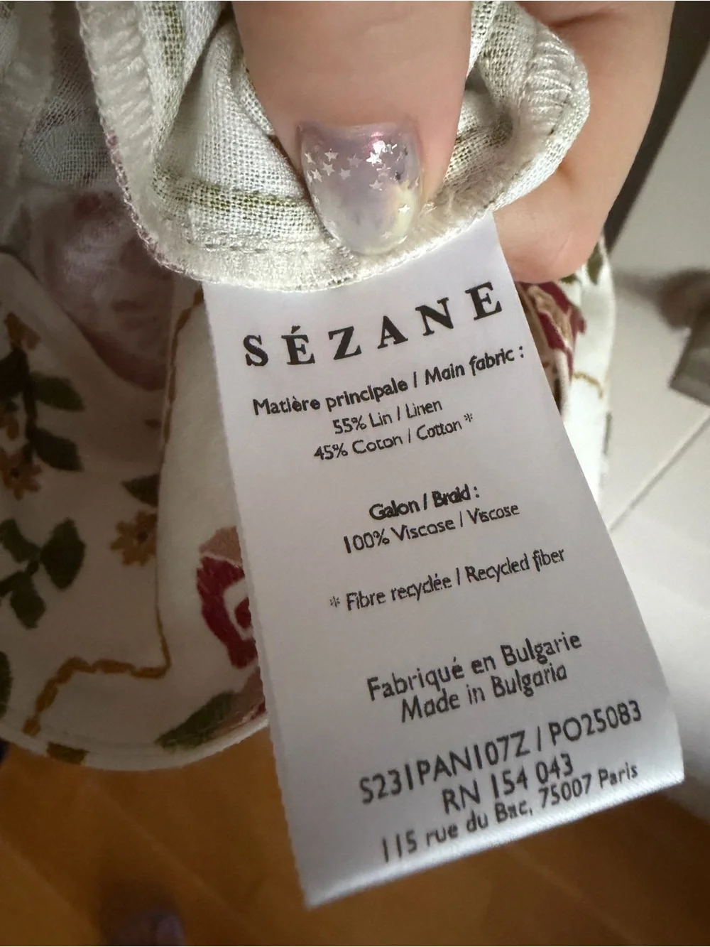 Sezane x Farm Rio Tiago Trousers Linen Cotton Red Floral & Blue Bird BARELY WORN